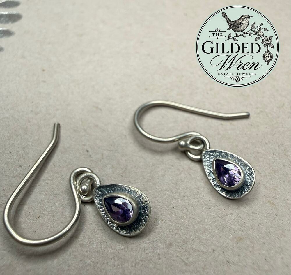 Silpada W1277 Amethyst 925 Sterling Silver Drop Dangle Earrings French Wire